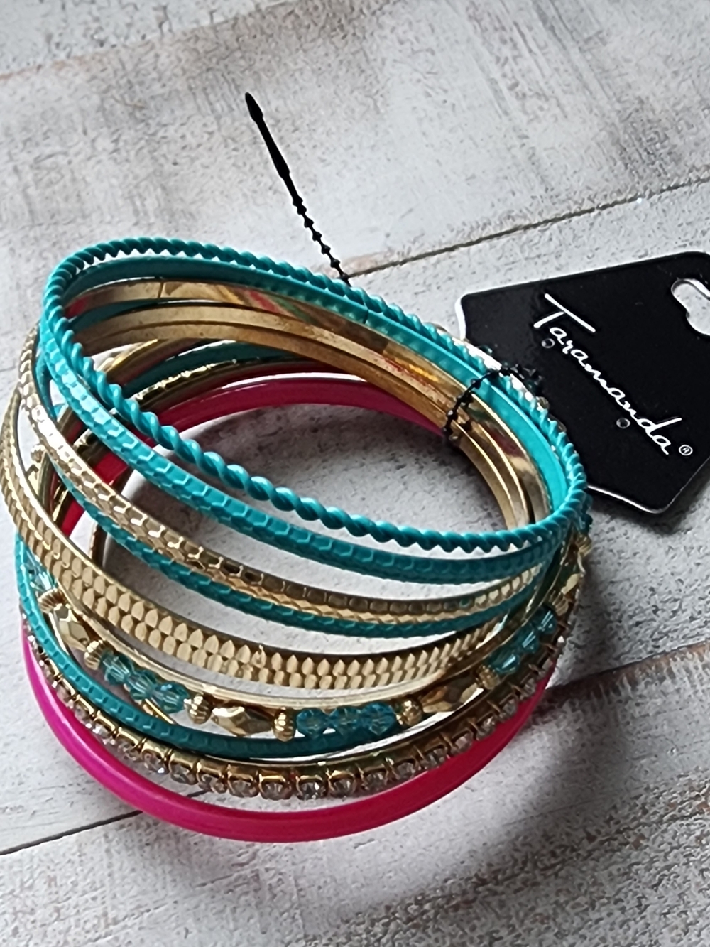 Turquoise & Pink Mixed Bangle Set - Women's Fashion Jewelry